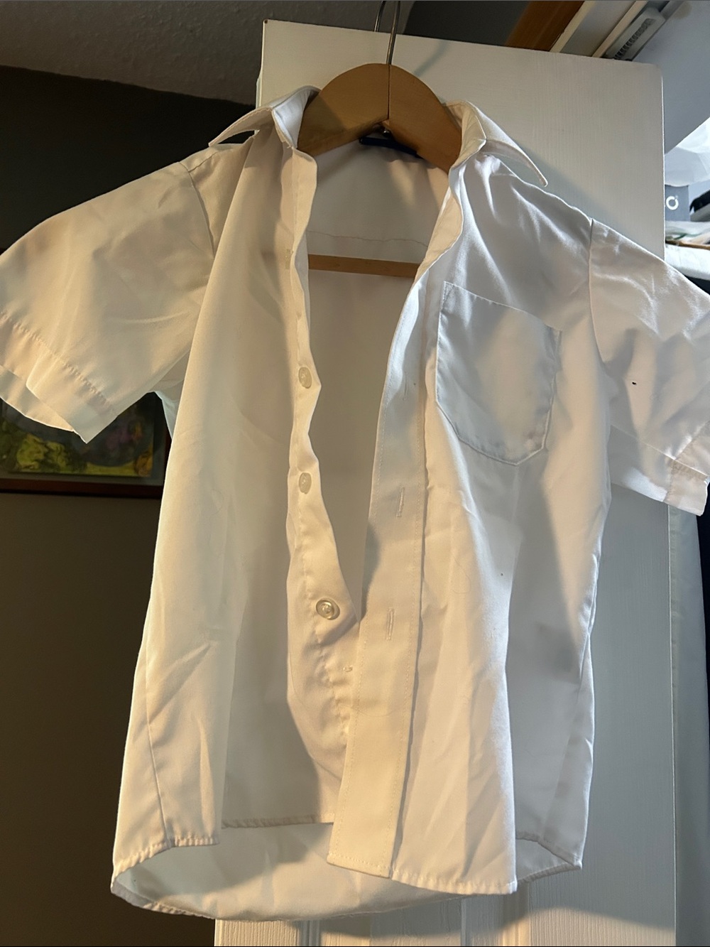 Classic White Short-Sleeve Kids Dress Shirt